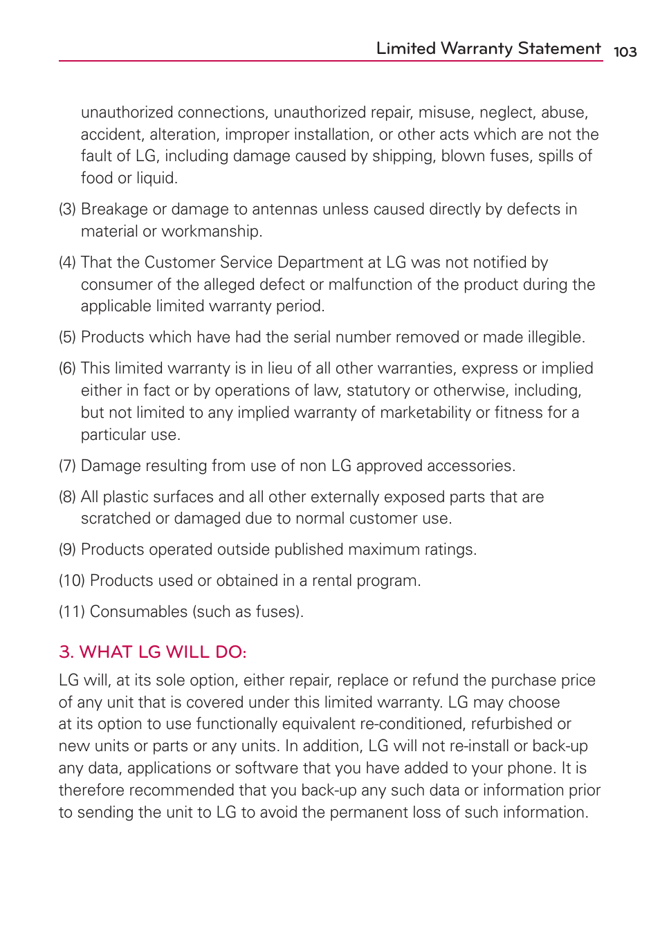 LG LG730 User Manual | Page 103 / 104