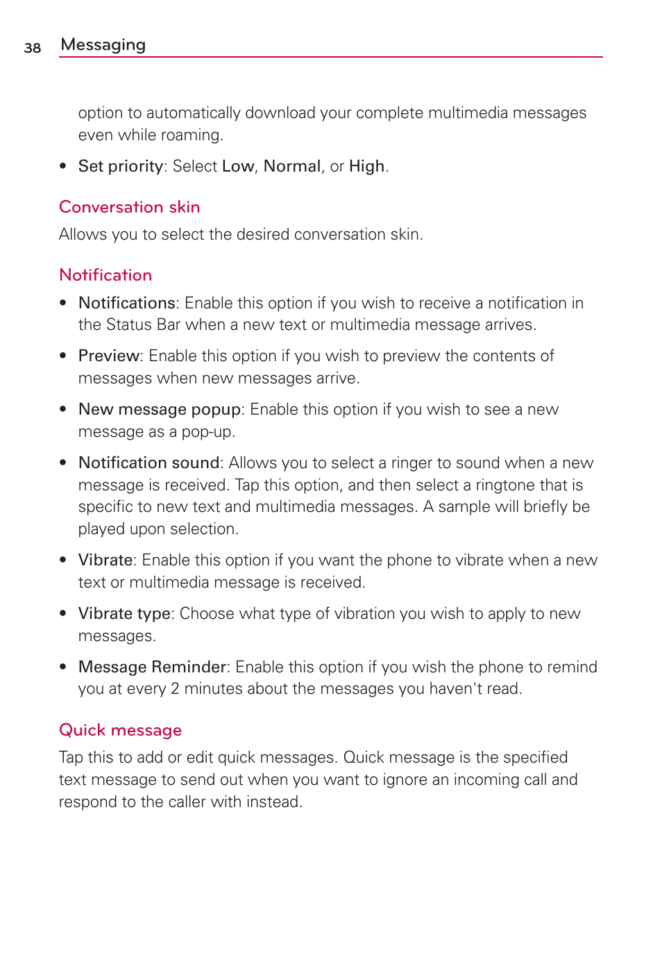 LG LG730 User Manual | Page 38 / 104