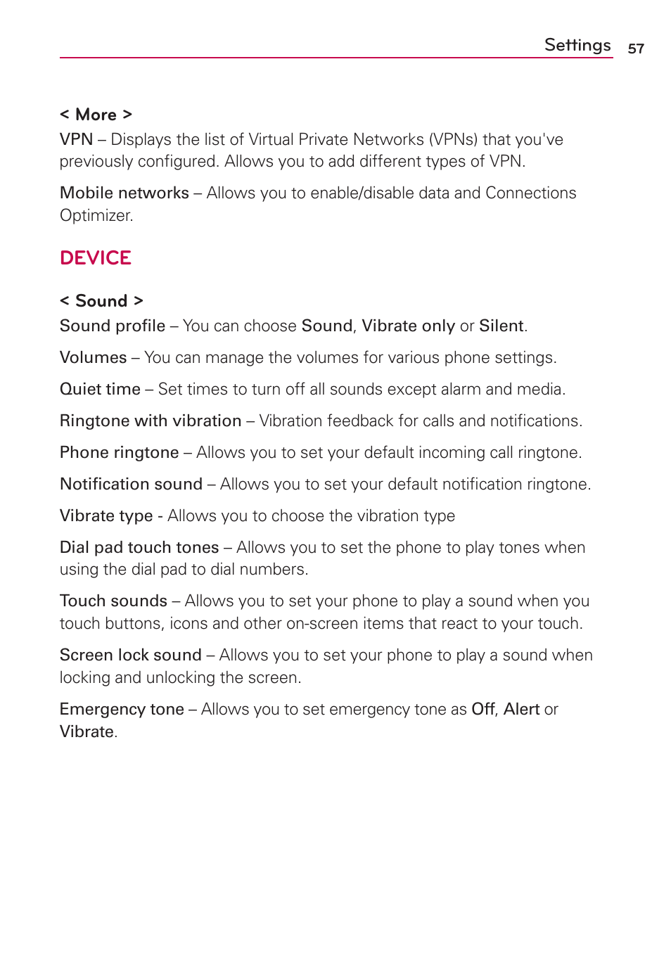 Device | LG LG730 User Manual | Page 57 / 104