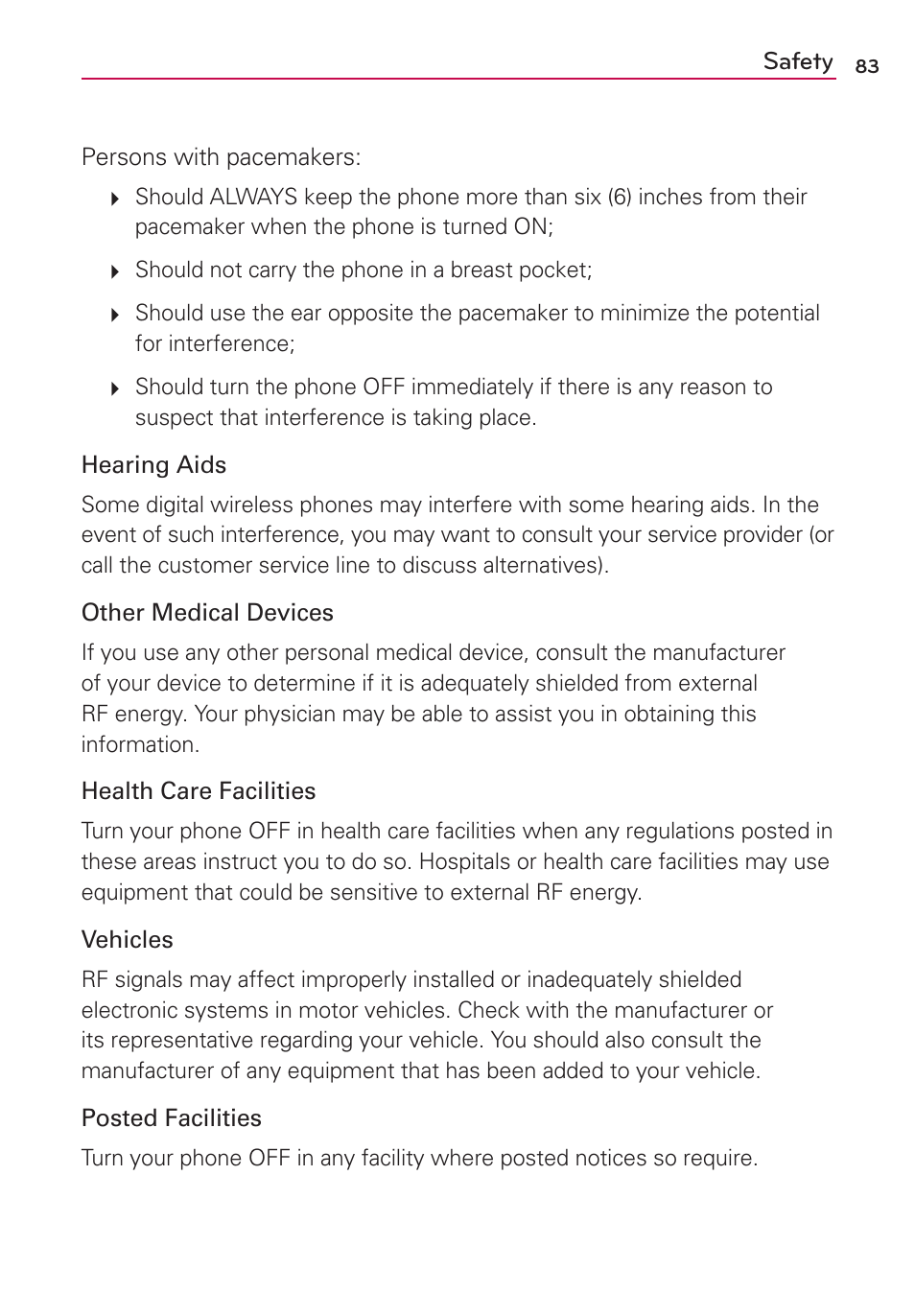 LG LG730 User Manual | Page 83 / 104