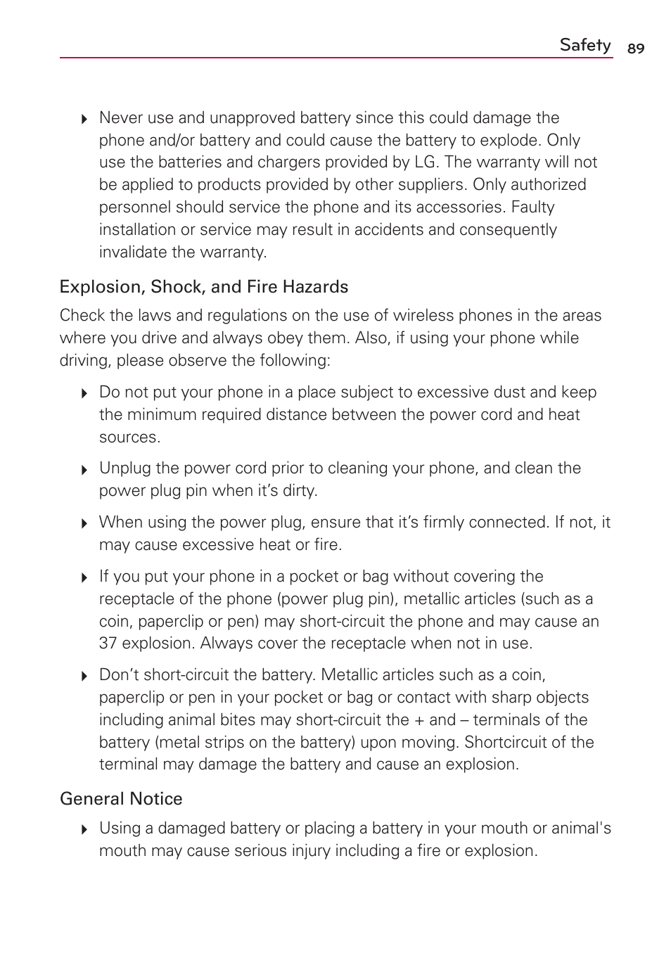 LG LG730 User Manual | Page 89 / 104