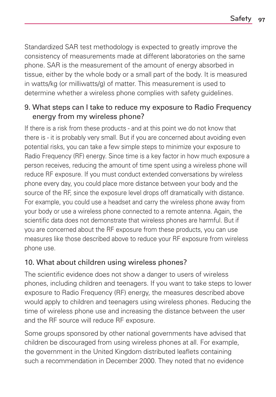 LG LG730 User Manual | Page 97 / 104