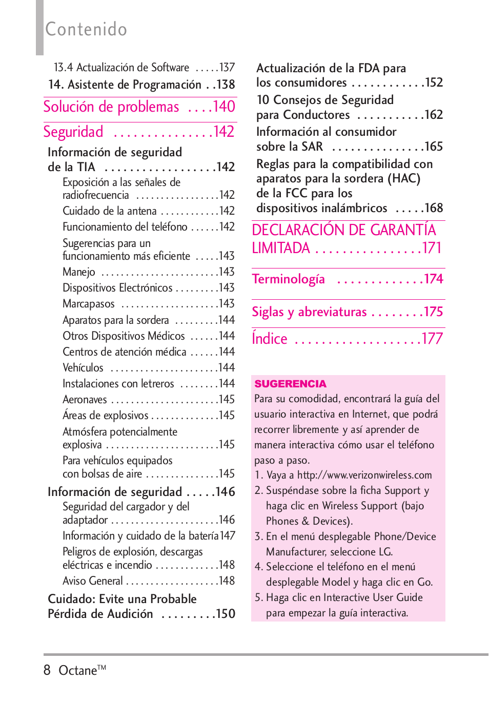 LG Octane VN530 User Manual | Page 174 / 345