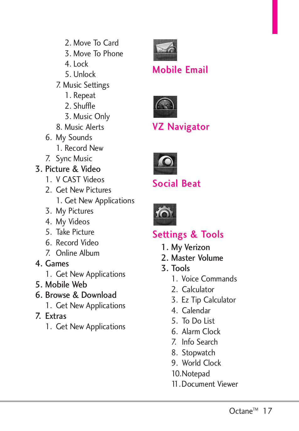 LG Octane VN530 User Manual | Page 19 / 345