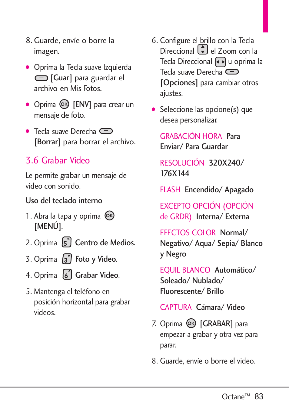 6 grabar video | LG Octane VN530 User Manual | Page 249 / 345