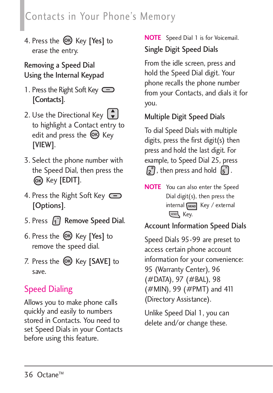 Speed dialing | LG Octane VN530 User Manual | Page 38 / 345