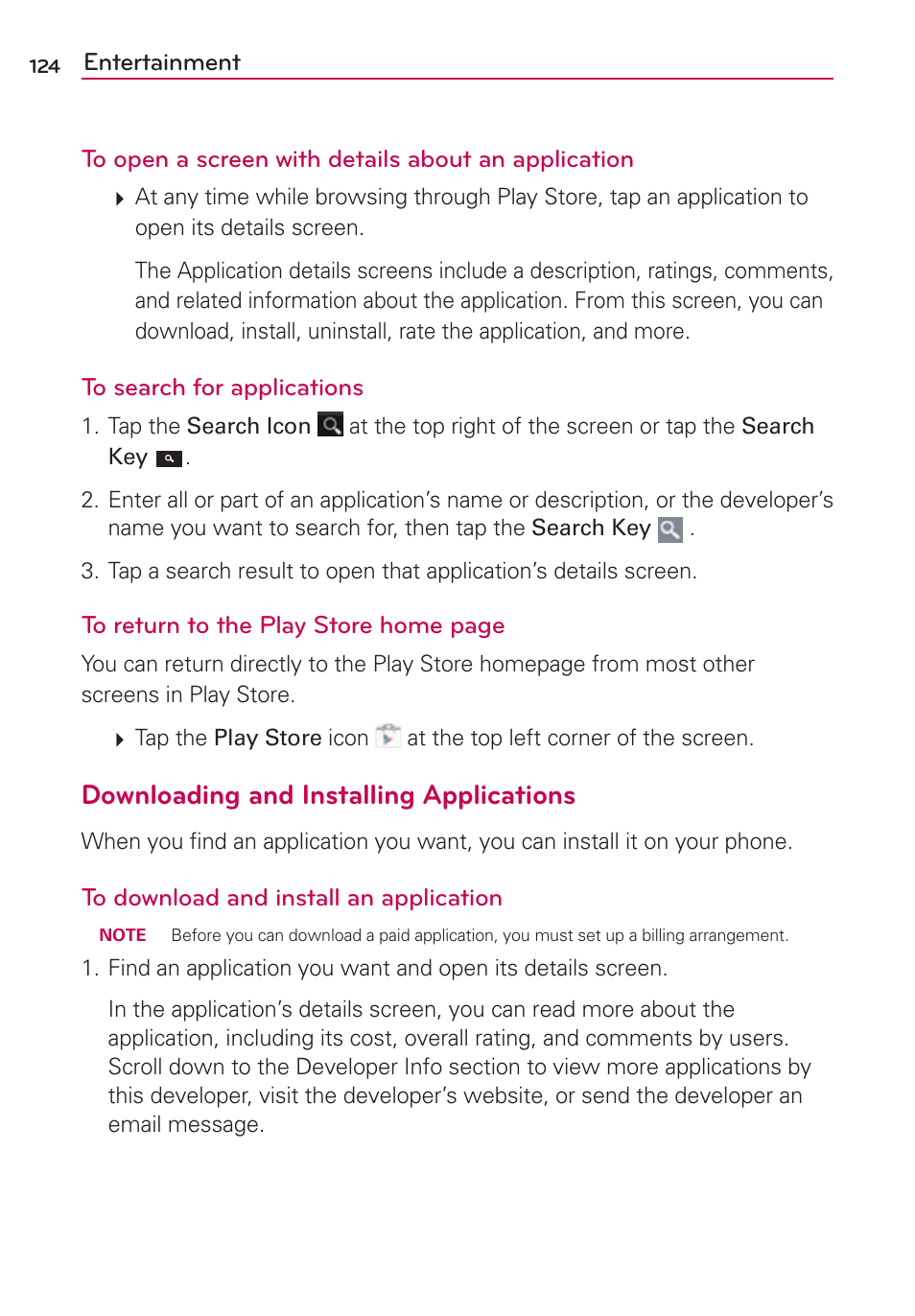 Downloading and installing applications | LG LGVS840PP User Manual | Page 126 / 206