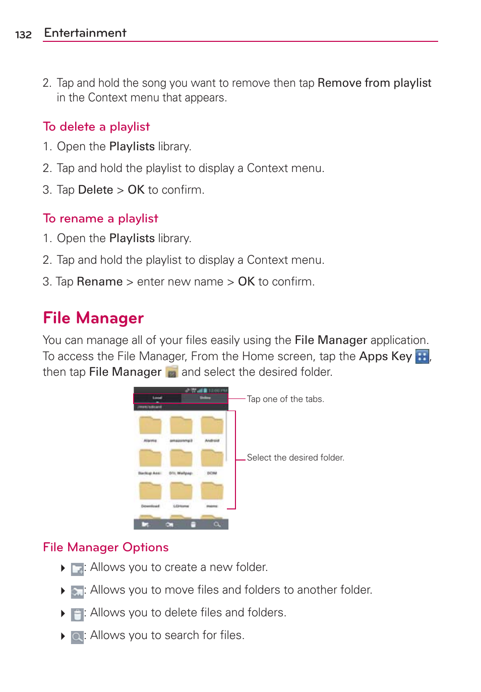 File manager | LG LGVS840PP User Manual | Page 134 / 206