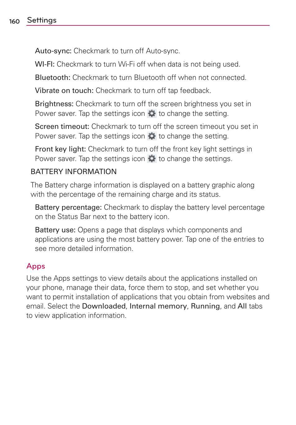 LG LGVS840PP User Manual | Page 162 / 206