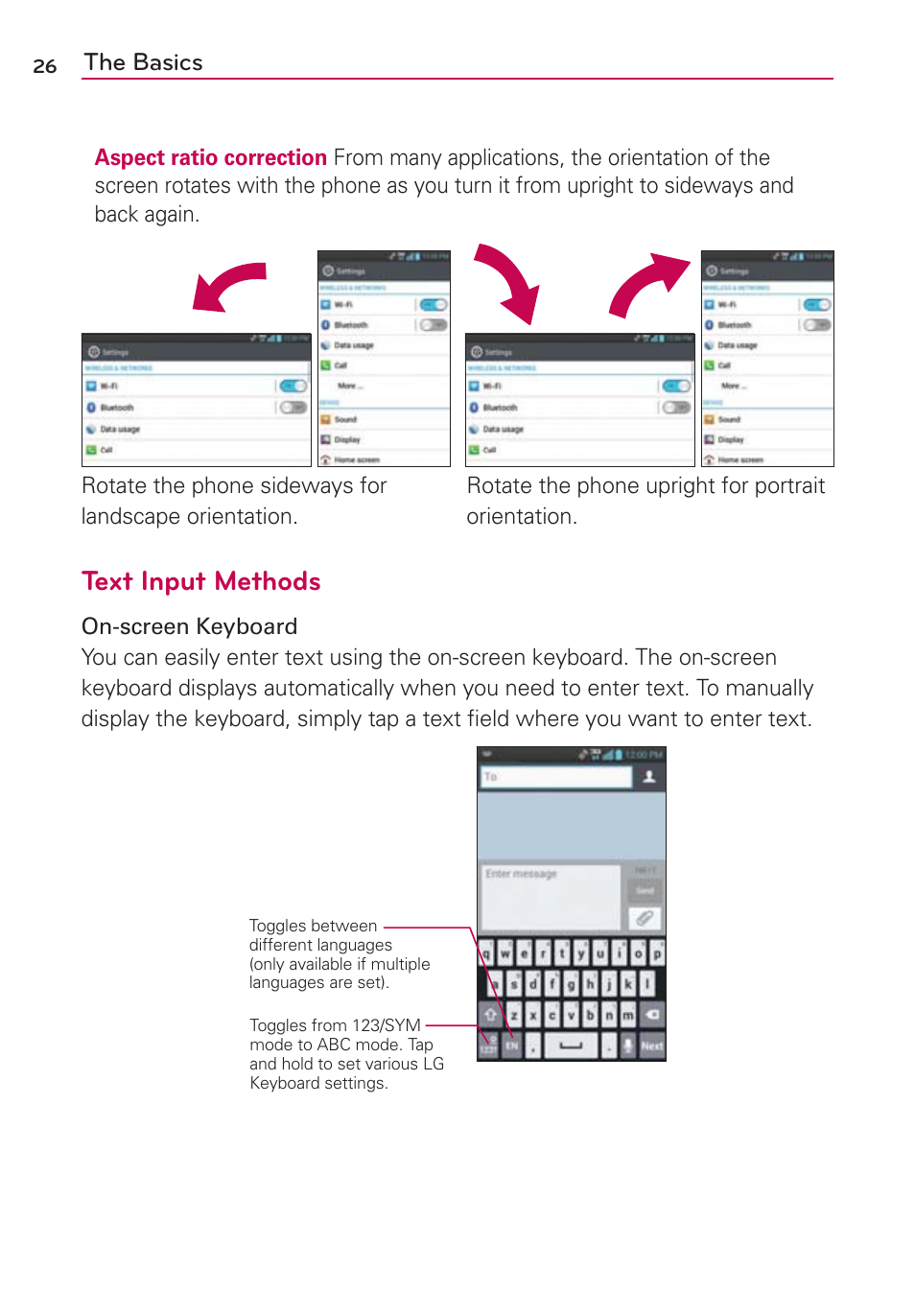 Text input methods | LG LGVS840PP User Manual | Page 28 / 206