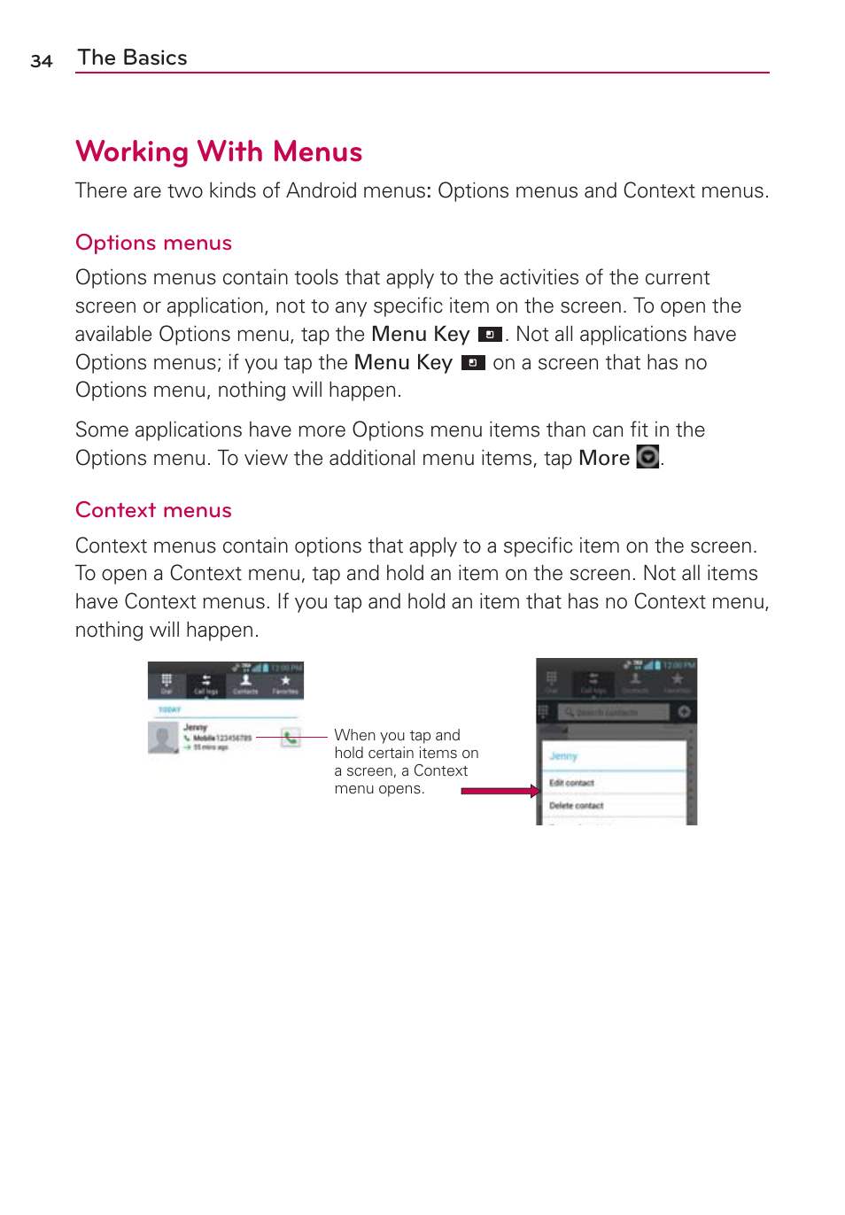 Working with menus | LG LGVS840PP User Manual | Page 36 / 206