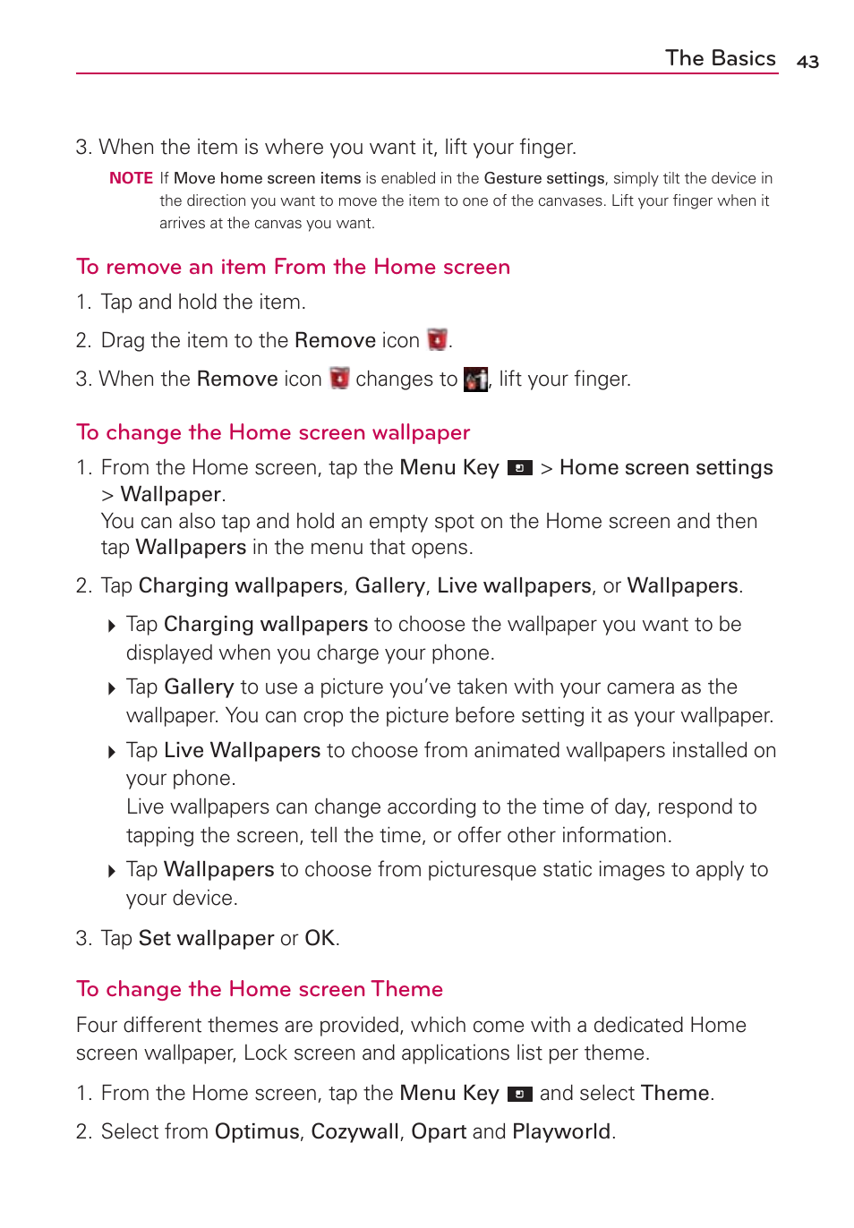 The basics | LG LGVS840PP User Manual | Page 45 / 206
