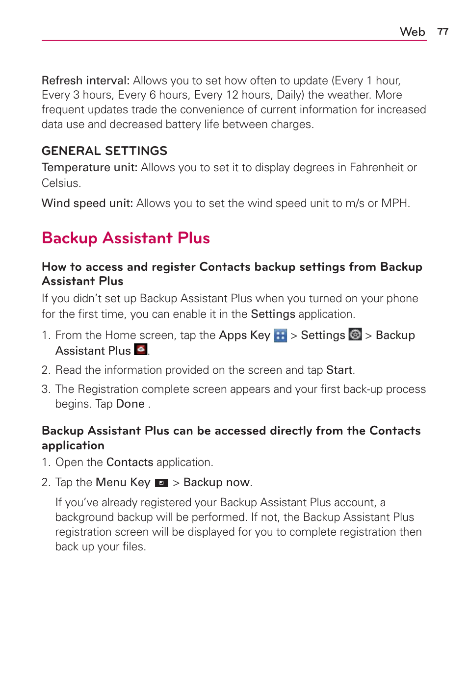 Backup assistant plus | LG LGVS840PP User Manual | Page 79 / 206