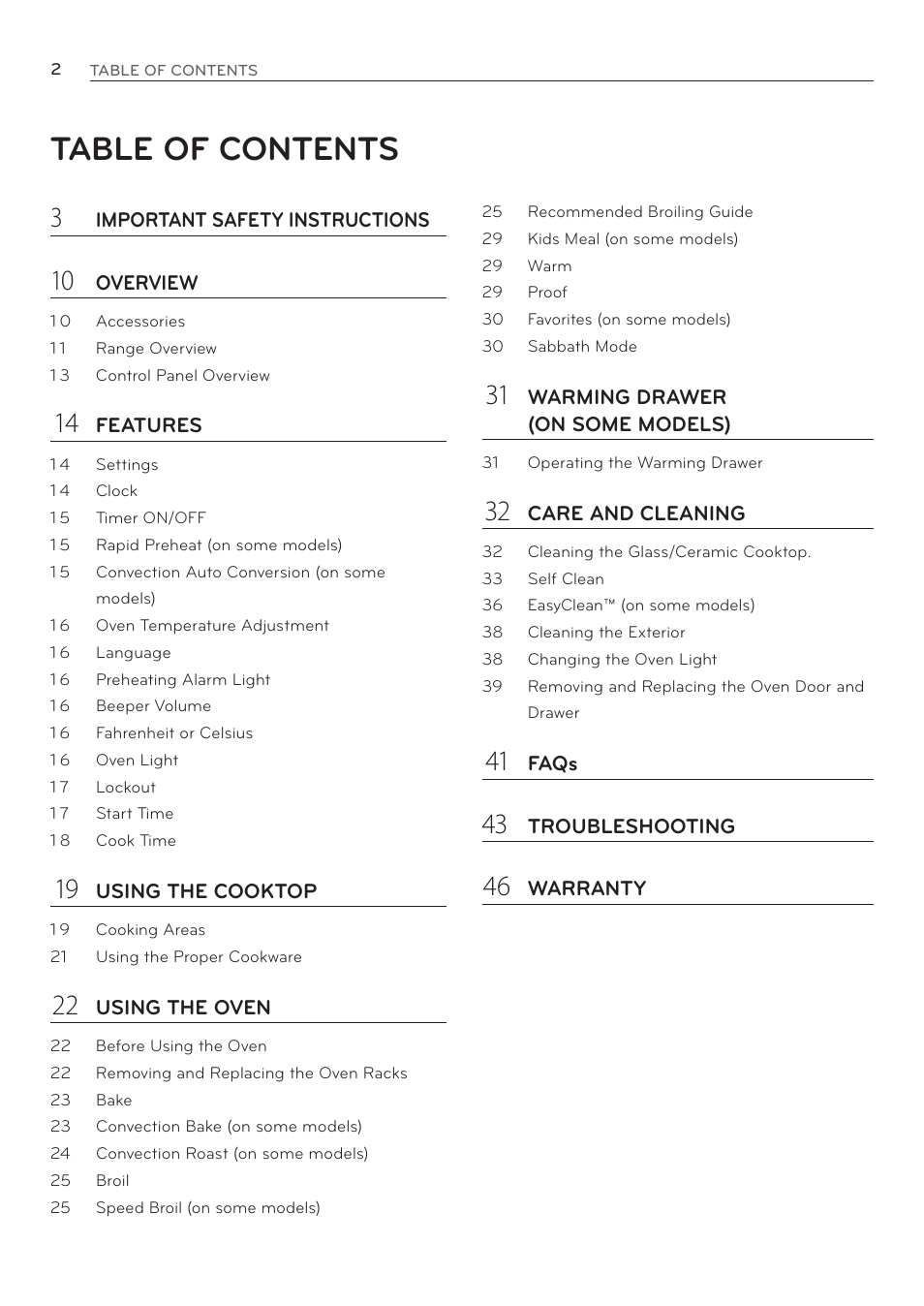 LG LRE3085ST User Manual | Page 2 / 100