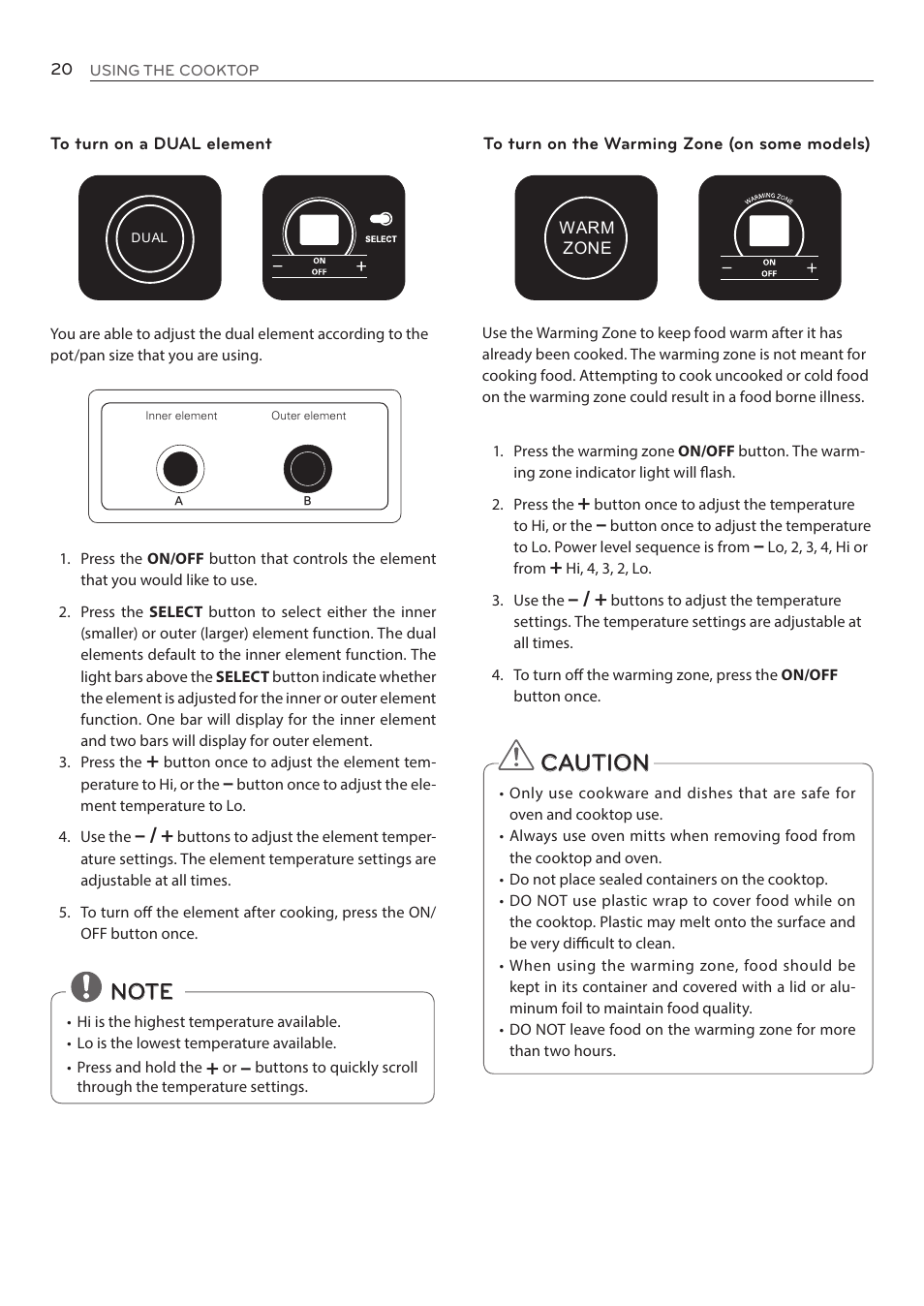 Caution | LG LRE3085ST User Manual | Page 20 / 100