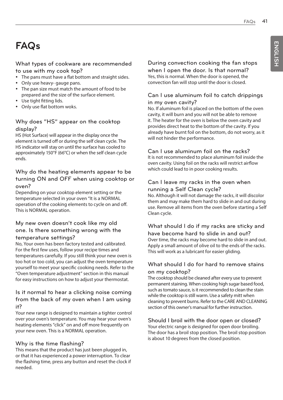 Faqs | LG LRE3085ST User Manual | Page 41 / 100