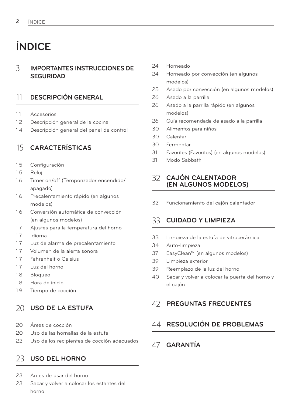 Índice | LG LRE3085ST User Manual | Page 48 / 100