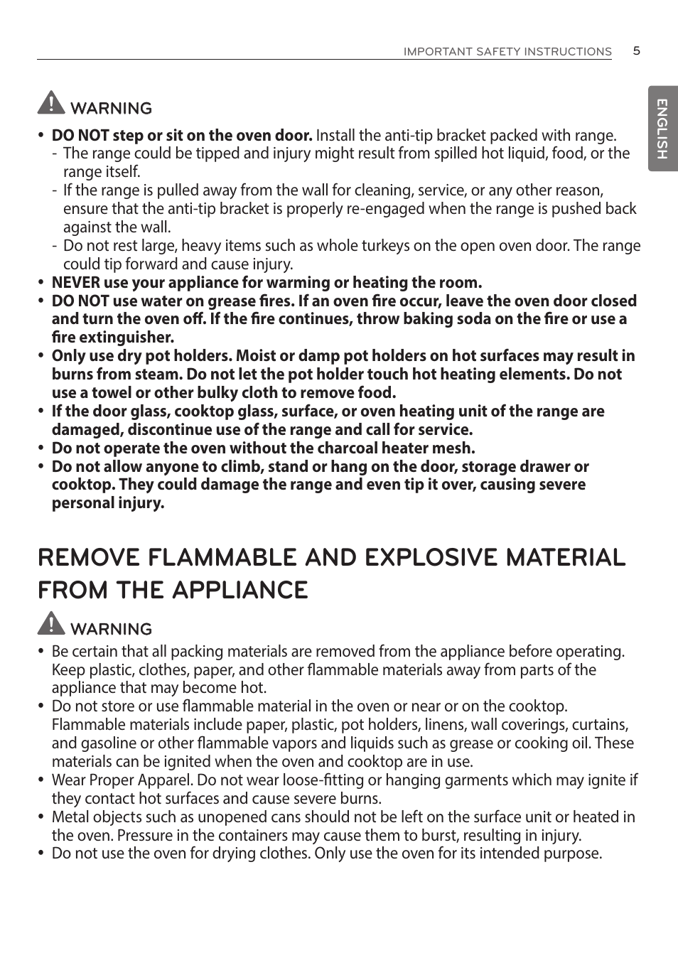 LG LRE3085ST User Manual | Page 5 / 100