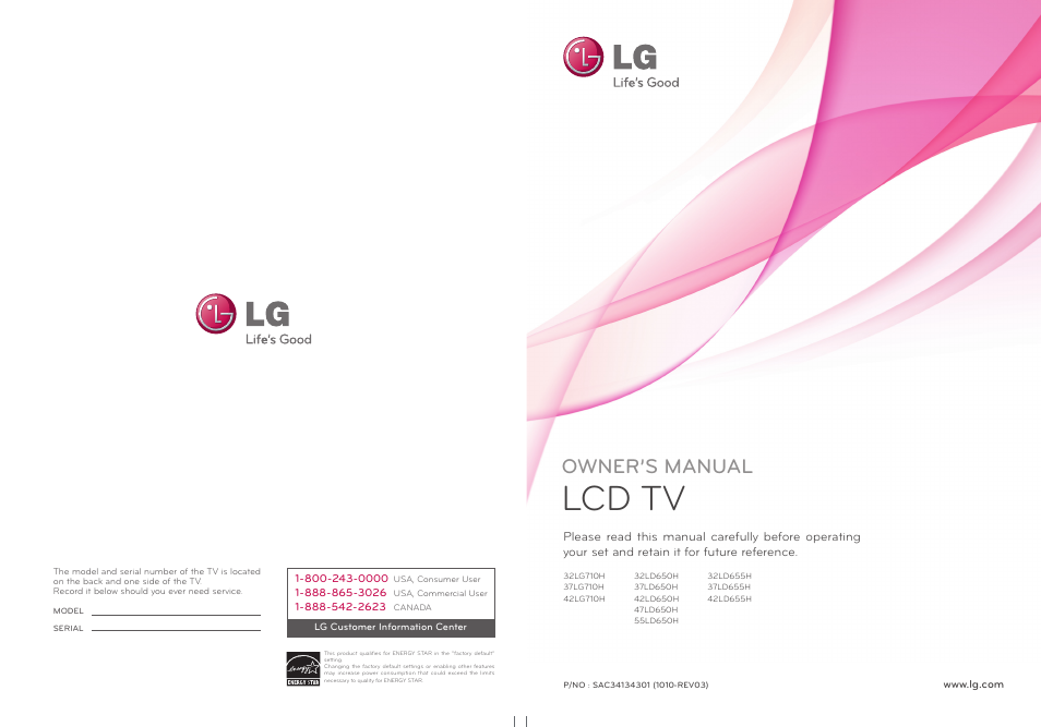 LG 32LD655H User Manual | 167 pages