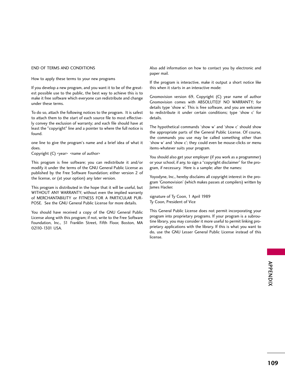 Appendix | LG 32LD655H User Manual | Page 109 / 167