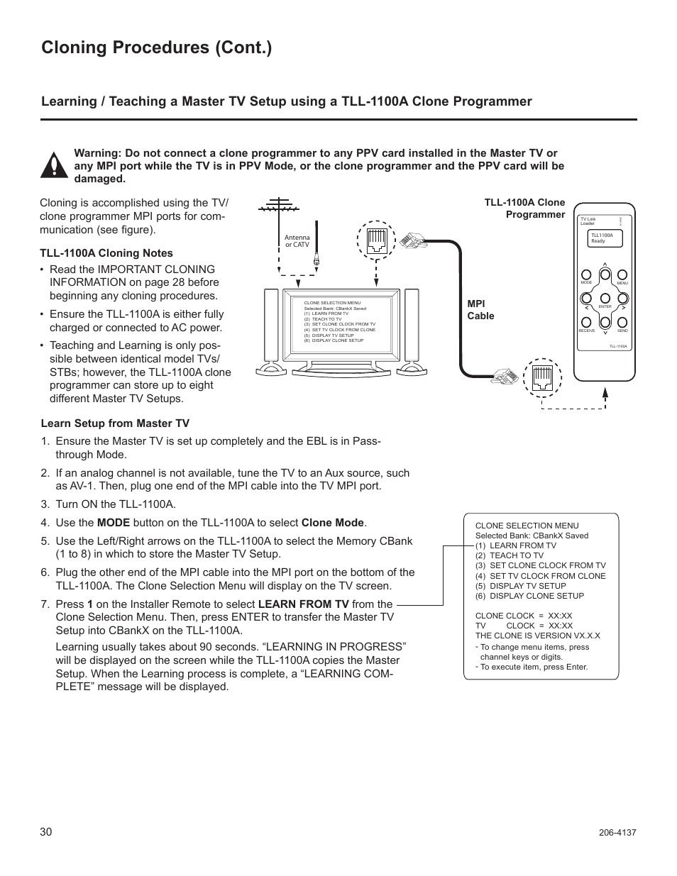 Cloning procedures (cont.) | LG 32LD655H User Manual | Page 149 / 167