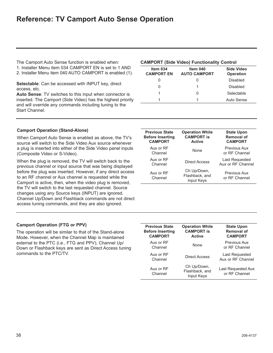 Reference: tv camport auto sense operation | LG 32LD655H User Manual | Page 157 / 167