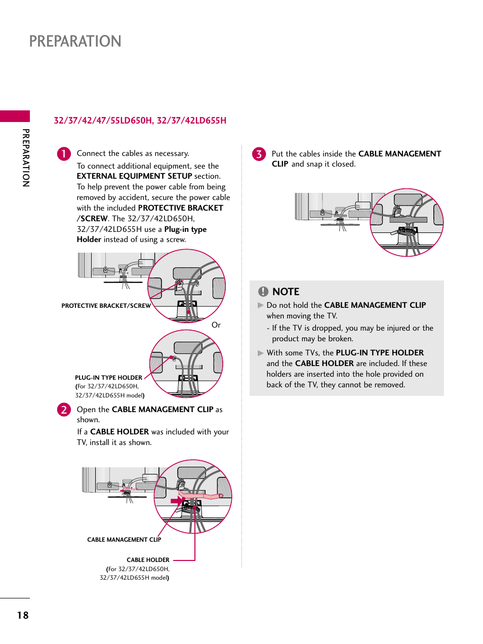 Preparation | LG 32LD655H User Manual | Page 18 / 167