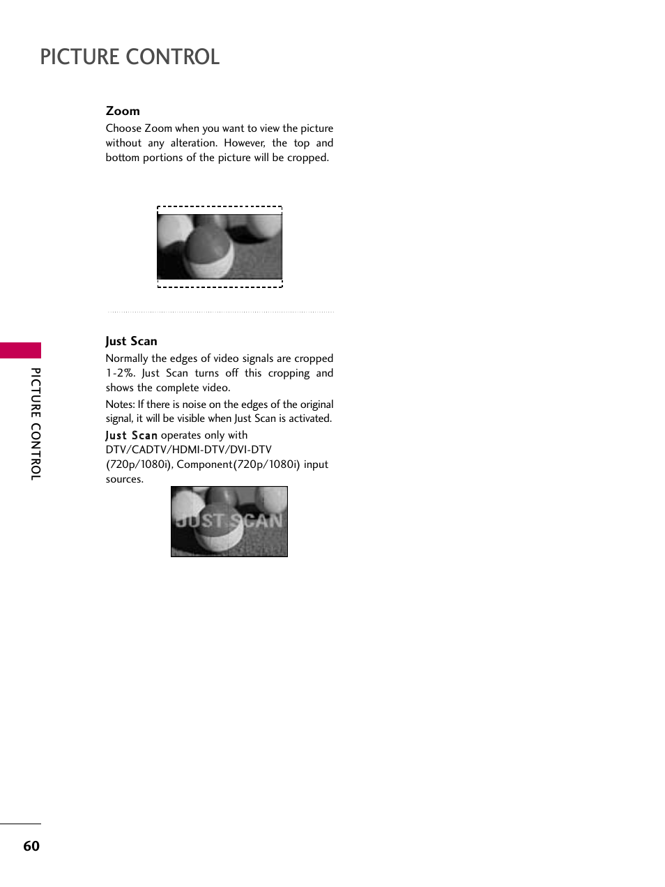 Picture control | LG 32LD655H User Manual | Page 60 / 167