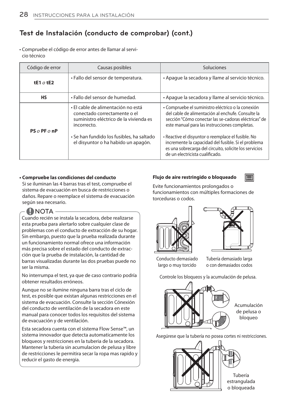 Nota | LG DLGX5681W User Manual | Page 70 / 88