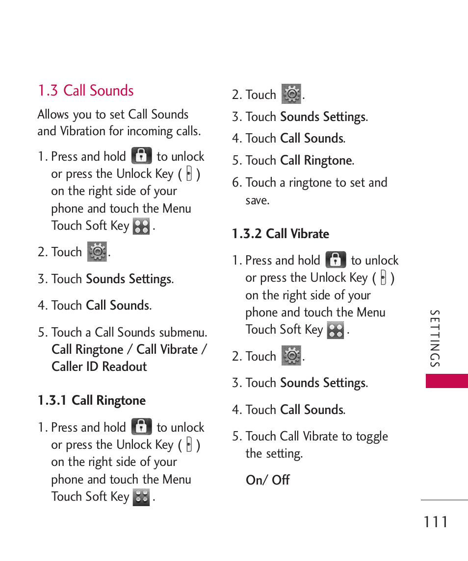 3 call sounds | LG LG8575 User Manual | Page 113 / 382