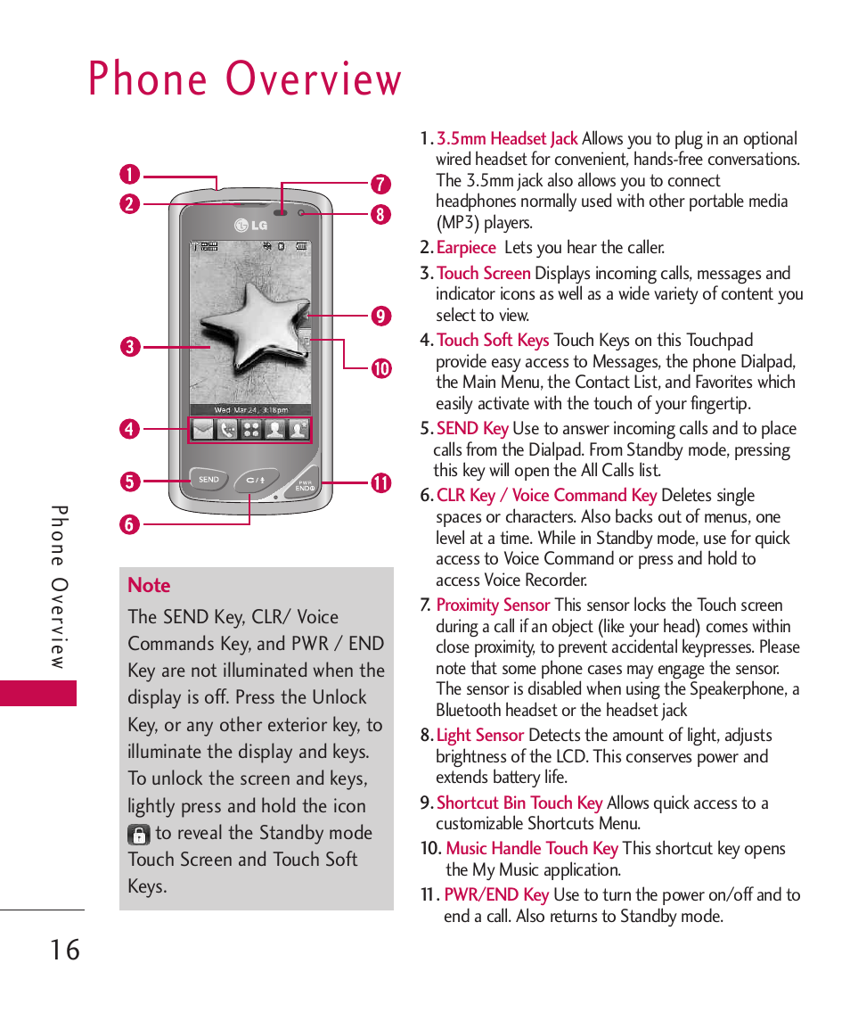 Phone overview, Phone o ve rvie w | LG LG8575 User Manual | Page 18 / 382