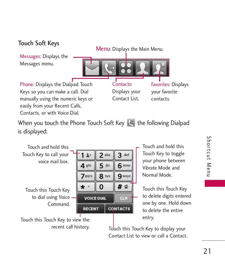 Touch soft keys | LG LG8575 User Manual | Page 23 / 382