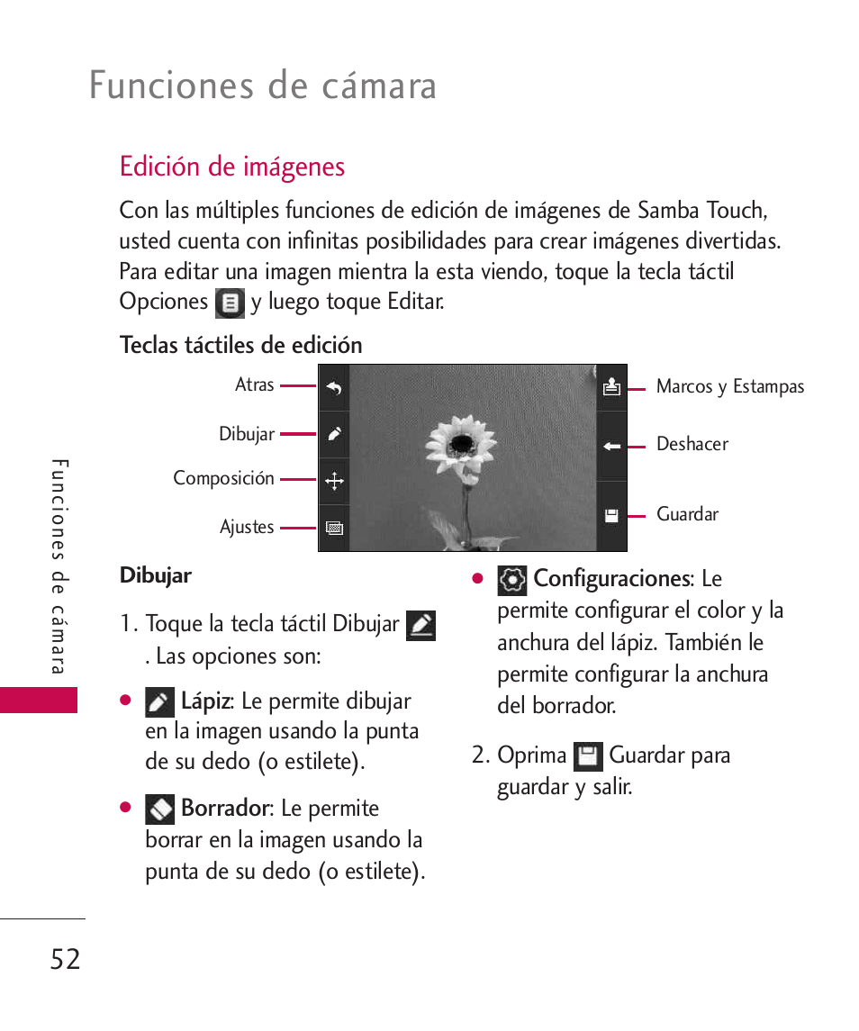 Funciones de cámara, Edición de imágenes | LG LG8575 User Manual | Page 235 / 382