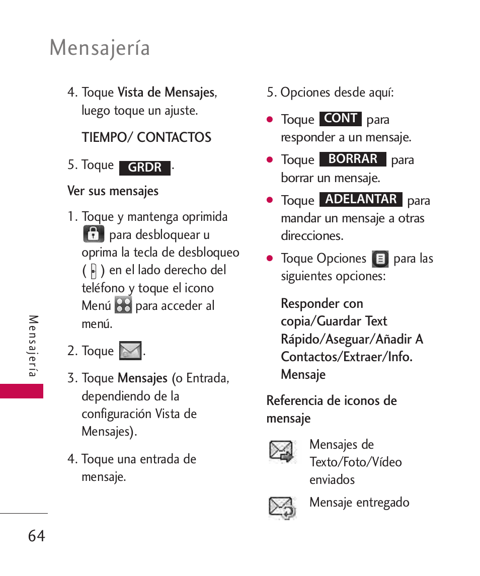 Mensajería | LG LG8575 User Manual | Page 247 / 382