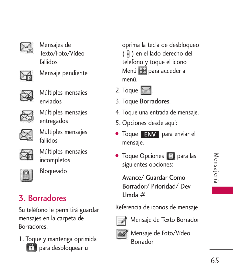 Borradores | LG LG8575 User Manual | Page 248 / 382