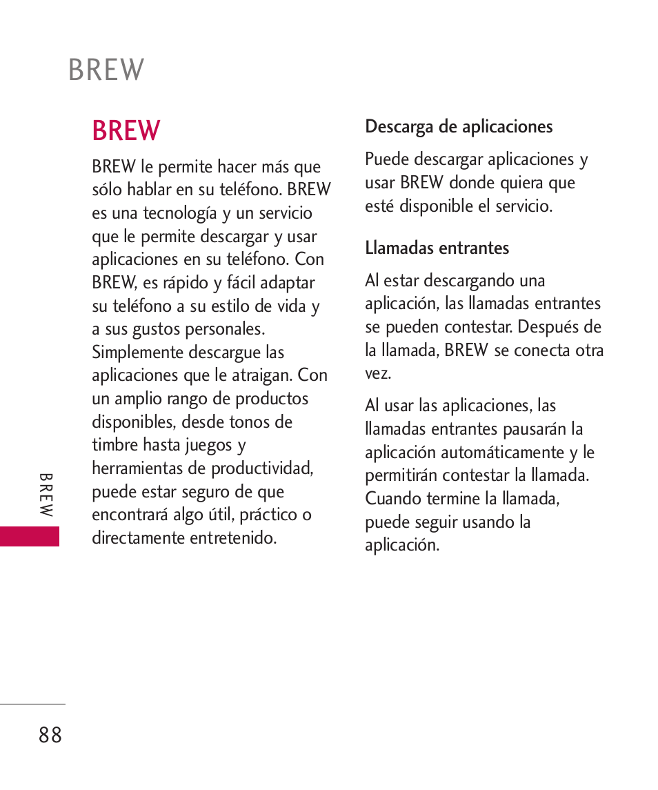 Brew | LG LG8575 User Manual | Page 271 / 382