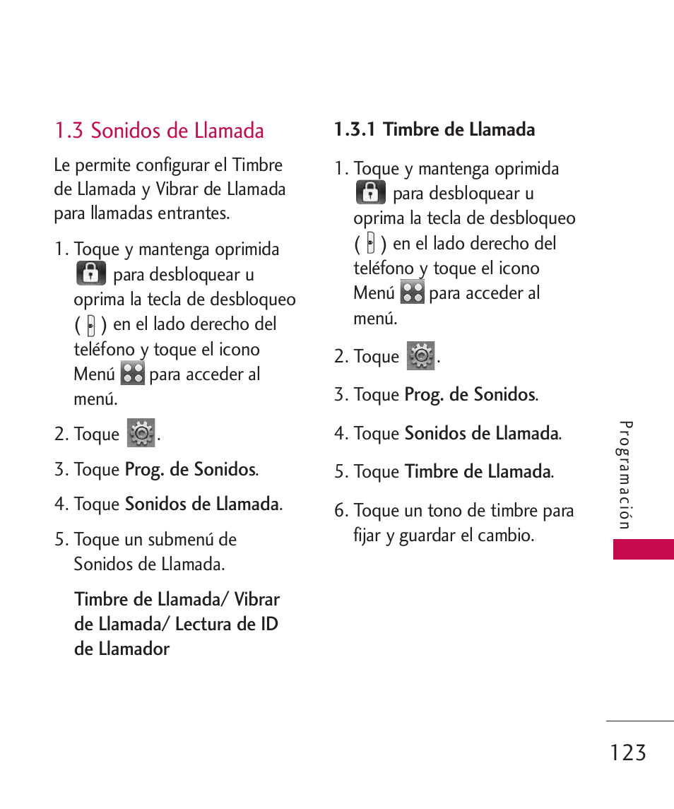 3 sonidos de llamada | LG LG8575 User Manual | Page 306 / 382