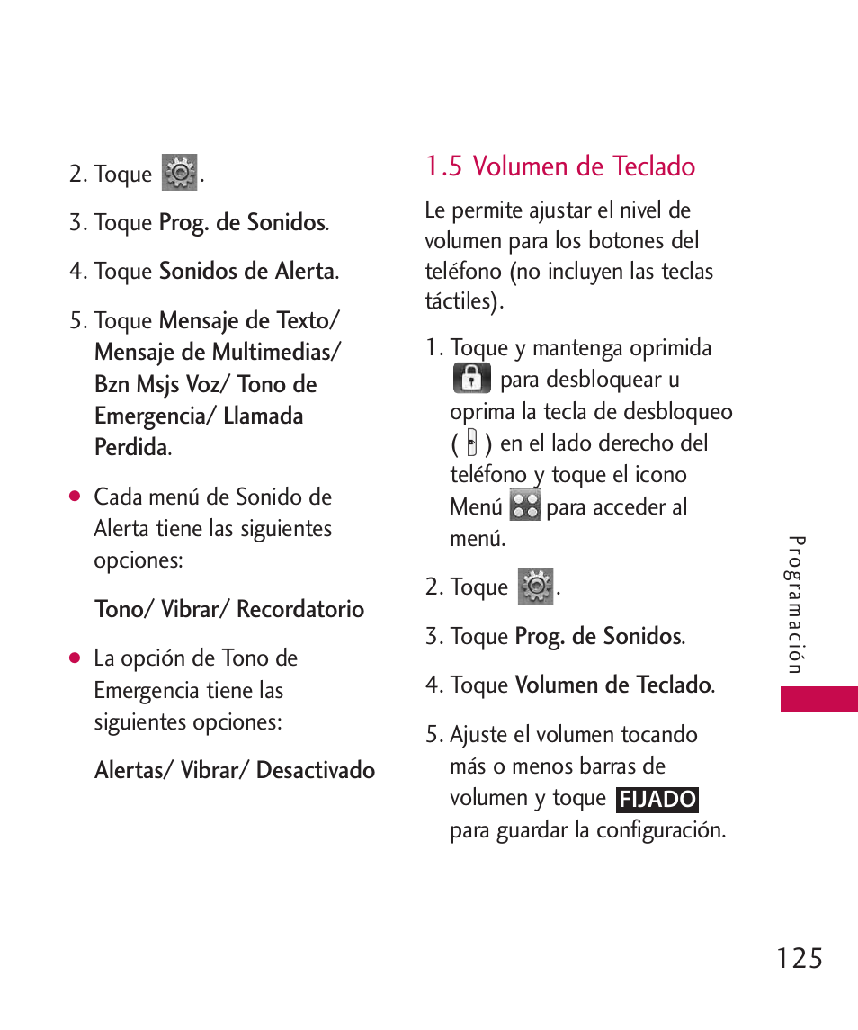 5 volumen de teclado | LG LG8575 User Manual | Page 308 / 382