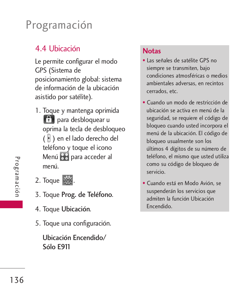 Programación, 4 ubicación | LG LG8575 User Manual | Page 319 / 382