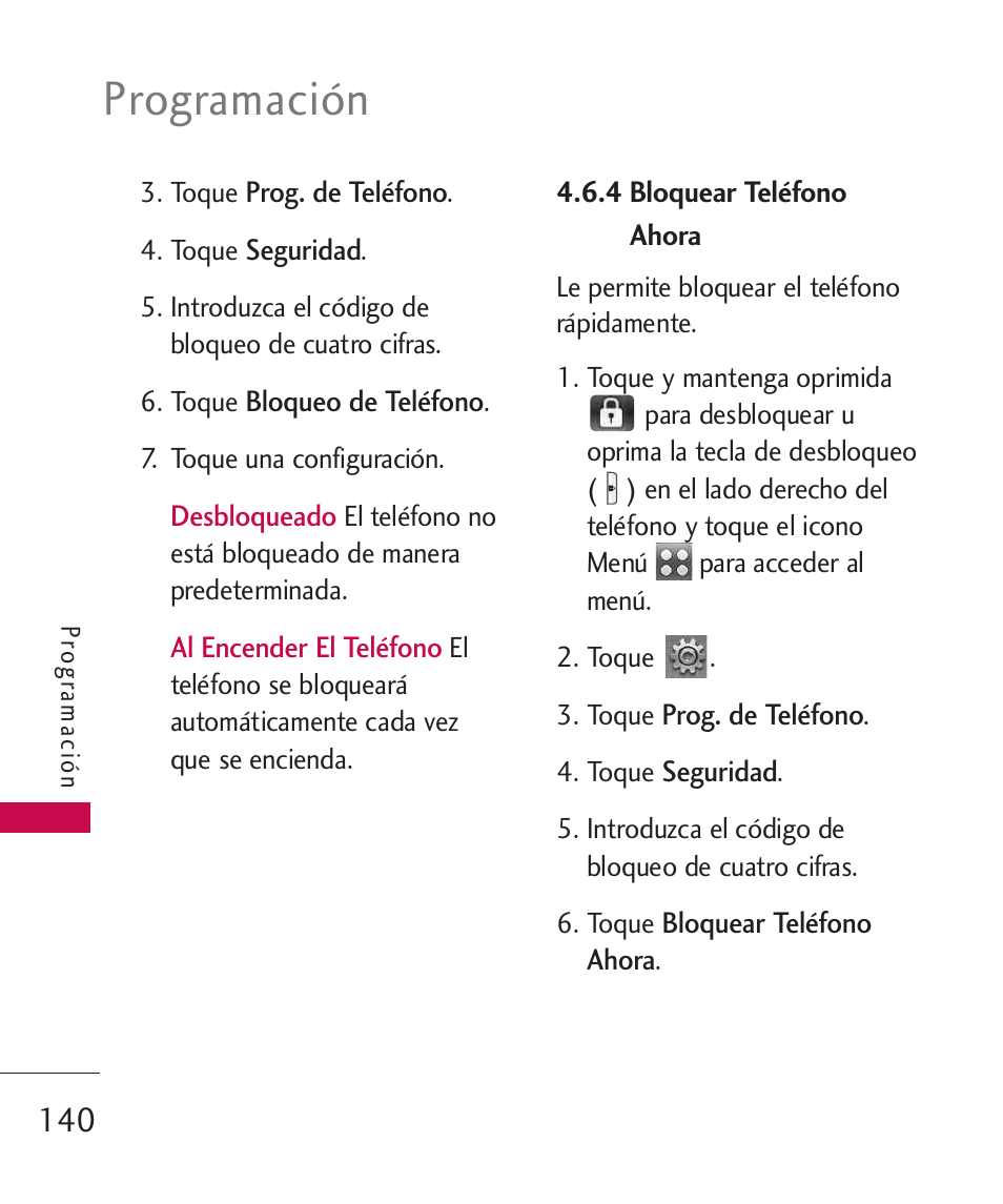 Programación | LG LG8575 User Manual | Page 323 / 382