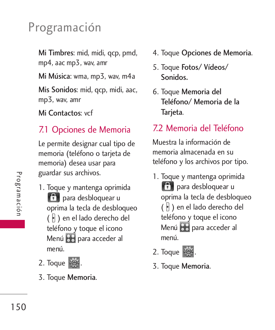 Programación | LG LG8575 User Manual | Page 333 / 382