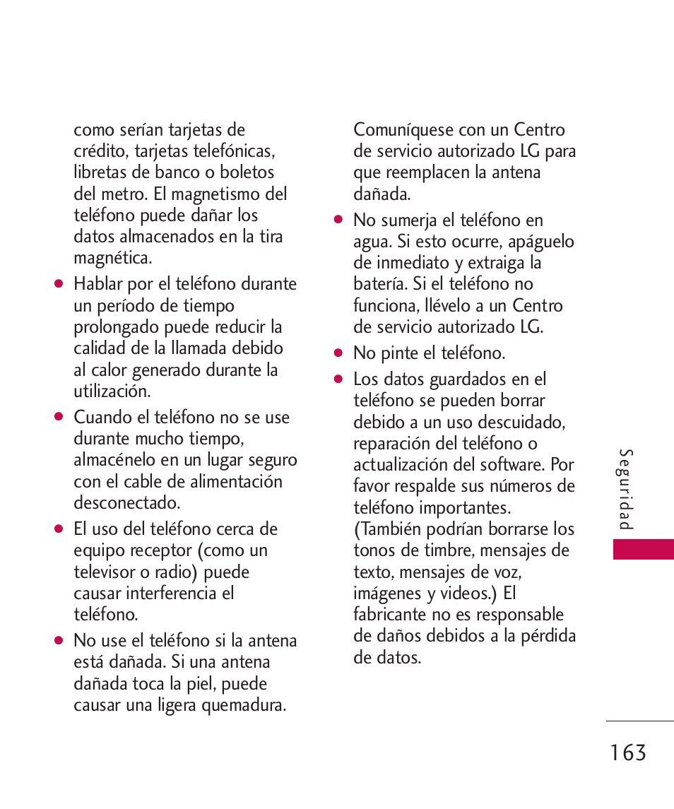 No pinte el teléfono | LG LG8575 User Manual | Page 346 / 382