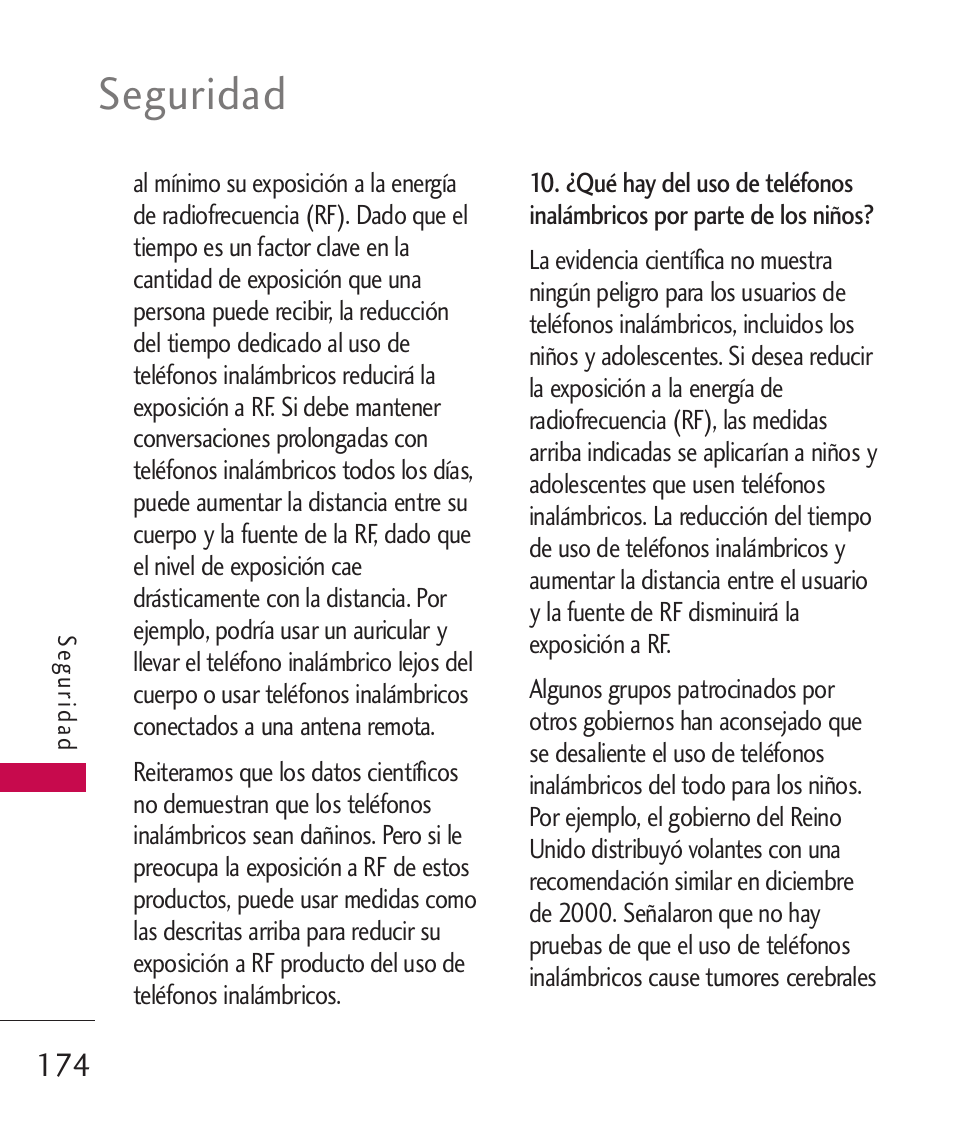 Seguridad | LG LG8575 User Manual | Page 357 / 382