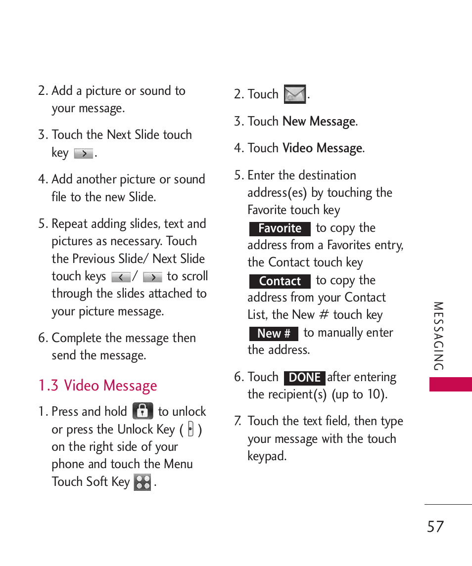3 video message | LG LG8575 User Manual | Page 59 / 382