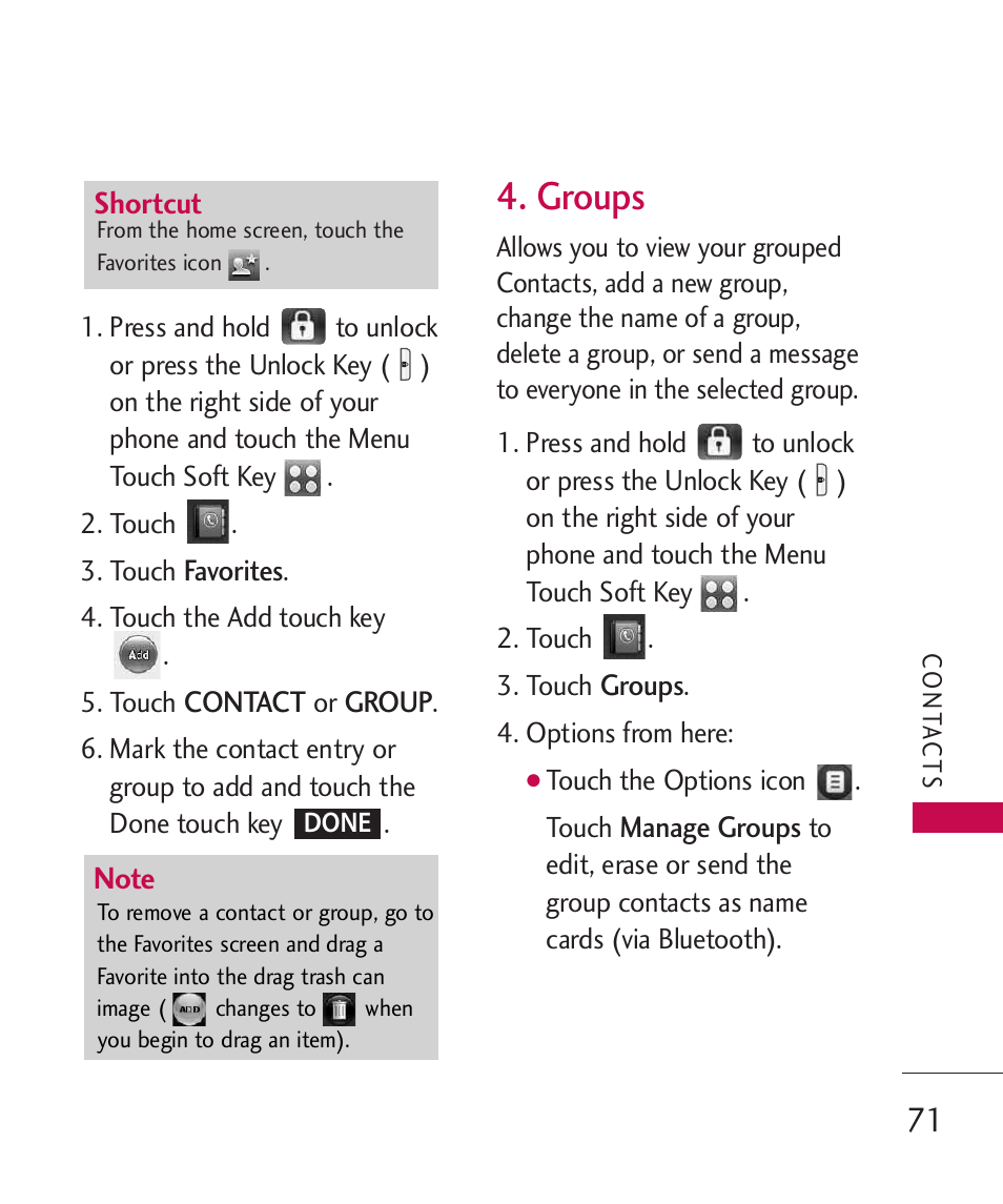 Groups | LG LG8575 User Manual | Page 73 / 382