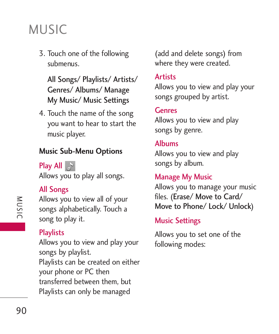 Music | LG LG8575 User Manual | Page 92 / 382