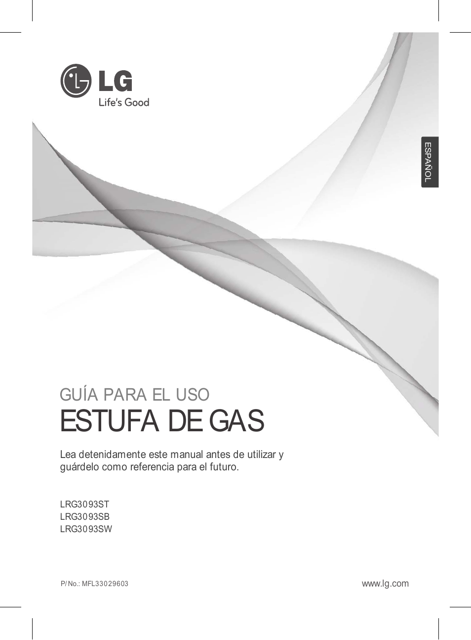 Estufa de gas, Guía para el uso | LG LRG3093SB User Manual | Page 39 / 76