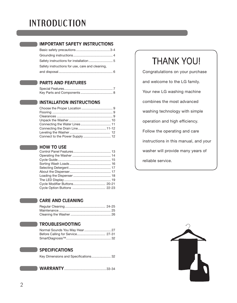 LG WT5101HW User Manual | Page 2 / 68