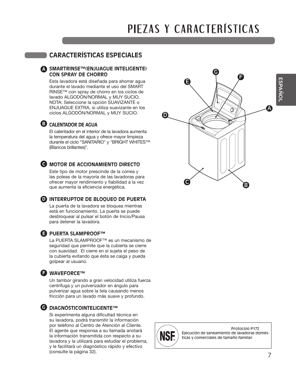Características especiales | LG WT5101HW User Manual | Page 41 / 68