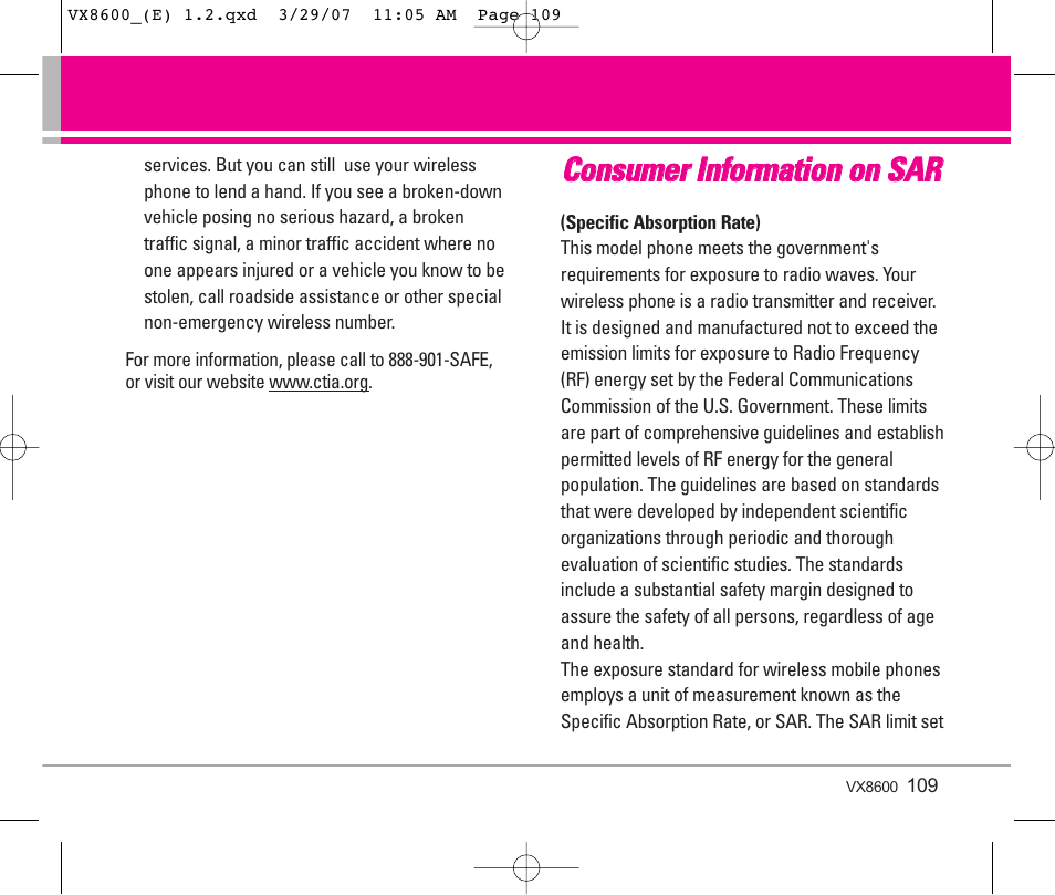 LG VX8600 User Manual | Page 109 / 119